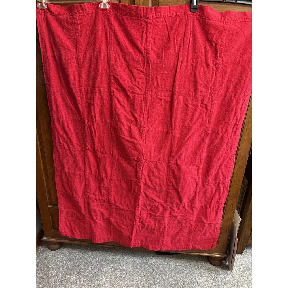 VTG Patchwork Baby Blanket Teddy Bears Quilt Handmade Tied Red White